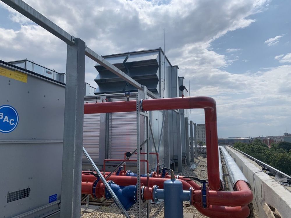 Noise Barrier for Chillers on Rooftop